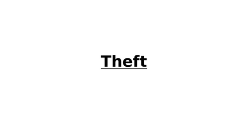 Theft | Teaching Resources