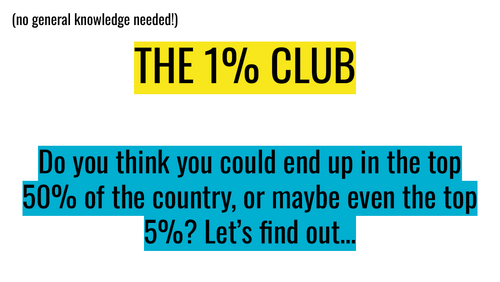 1% club style quiz