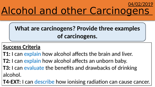 AQA GCSE Alcohol and Other Carcinogens