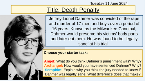 Ethics - Death Penalty: Lesson 5 Resource