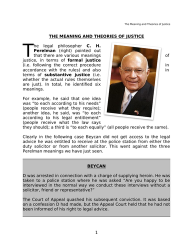 The Meaning and Theories of Justice