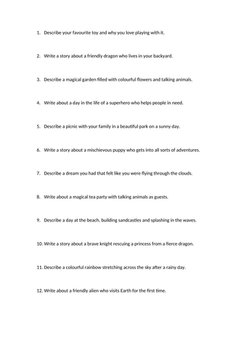 7 Plus Creative Writing Prompts