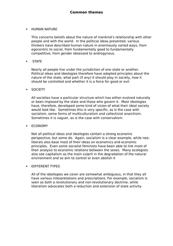 AQA Politics 7152/3 - what is an ideology?