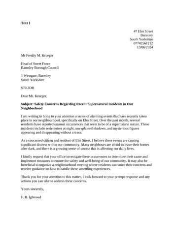 A05/A06 - Transactional Writing (Letter)