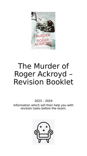 AQA A Level English Literature The Murder of Roger Ackroyd x9 page Revision Task Booklet