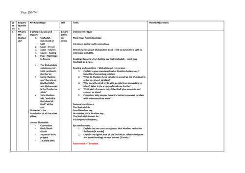 UPDATED AQA GCSE RE Islamic Practices, 16 Lesson series