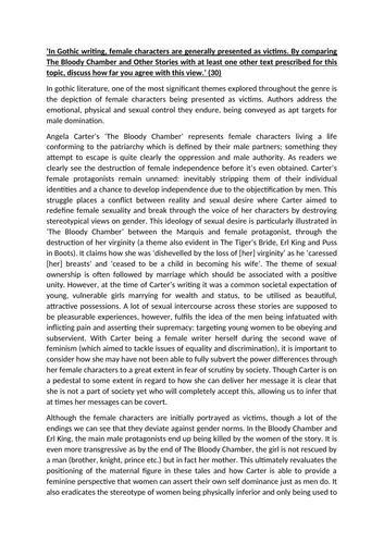 OCR English Literature - Comparative & Contextual Study