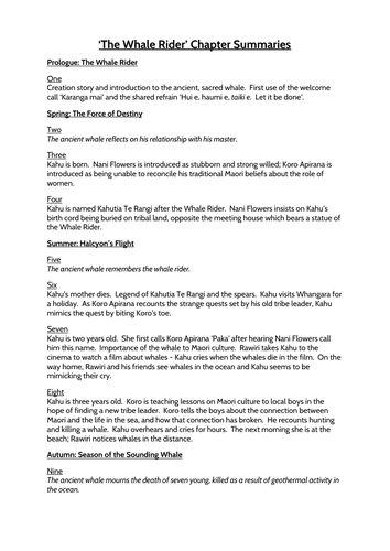 The Whale Rider - Full Scheme of Work