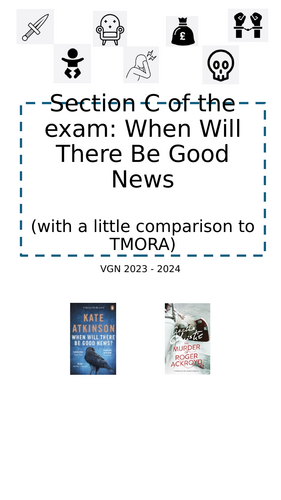 AQA A Level English Literature When Will There Be Good News & TMORA Revision x12 Page Booklet