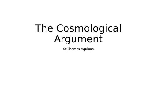 The Cosmological Argument | Teaching Resources