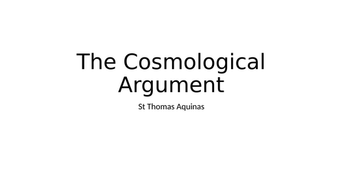 The Cosmological Argument