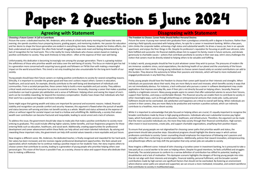 AQA Language Paper 2 Question 5 2024 3 Model Responses