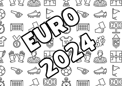 Euro 2024 Football Colour in Picture Activity