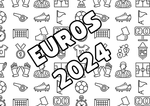 Euro 2024 Football Colour in Picture Activity