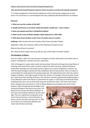 Tower of London - OCR Site Study- Menagerie (Function)