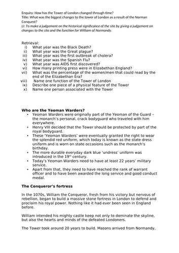 Tower of London - OCR Site Study - Diversity of People Associated with the Site