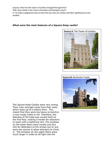 Tower of London - OCR Site Study - Similarities and Differences