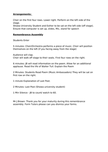 Remembrance Assembly - Walter Tull