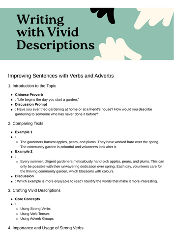 Writing with Vivid Descriptions - Complete Lesson