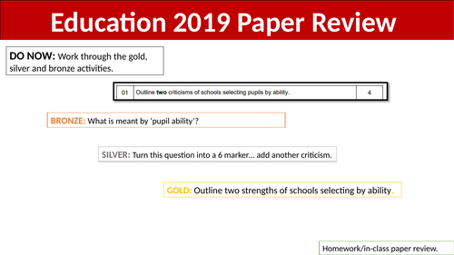 Education Exam Paper Review Lesson - 2019 AQA Paper