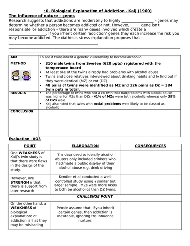 AQA GCSE Psychology: Paper 2 - PSYCHOLOGICAL PROBLEMS BUNDLE