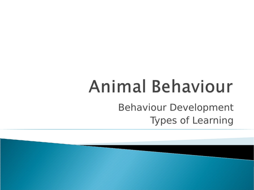 Animal Behaviour Development & Types of Learning Powerpoint