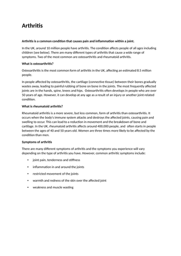 Health & Social Care R033 Life Stages & Factors Part 1 Older Adulthood  J835 OCR Cambridge Nationals