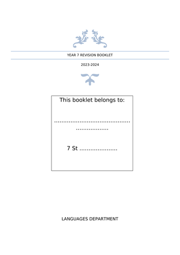 Year 7 revision booklet | Teaching Resources