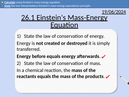 OCR A level Physics: Einstein's Mass-Energy Equation