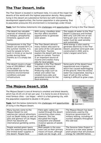 mojave desert case study gcse geography