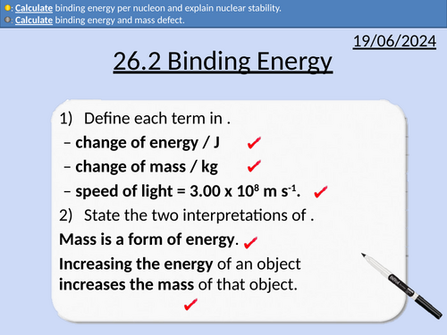 OCR A level Physics: Binding Energy | Teaching Resources