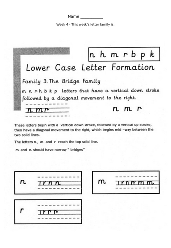 Handwriting Practice Sheets - All letter families