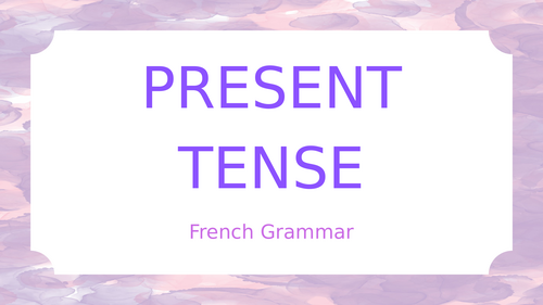 French Present Tense | Teaching Resources