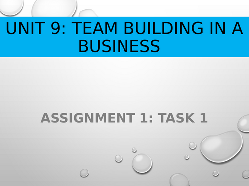 Business BTEC Unit 9 Teamworking Writing Frames