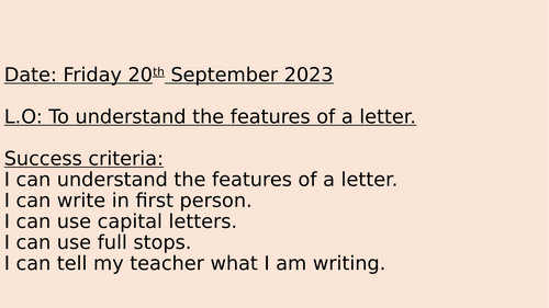 Features of a letter
