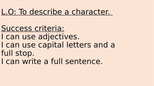 To describe a character