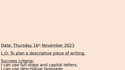 To plan a descriptive piece of writing.
