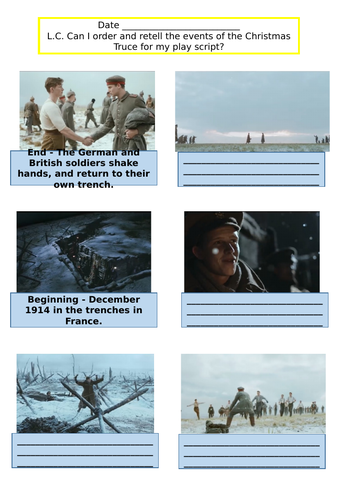 The Christmas Truce Playscript Unit of Work LKS2