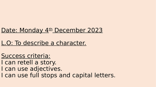 To describe a character