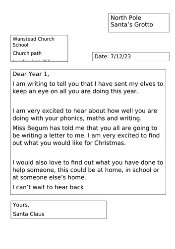 To plan a letter to Santa