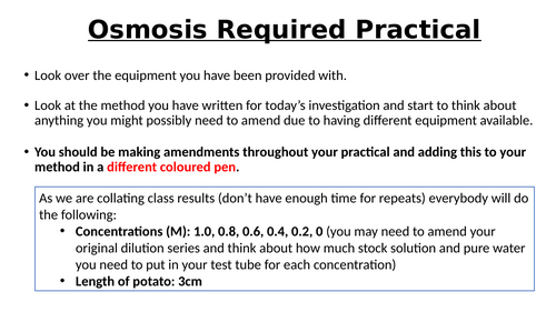A-Level AQA Biology - Osmosis Required Practical