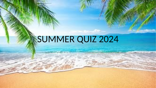 Summer Maths Quiz 2024