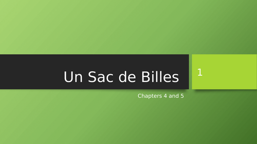 Un sac de billes teaching Ppts Ch 4, 5 and 6