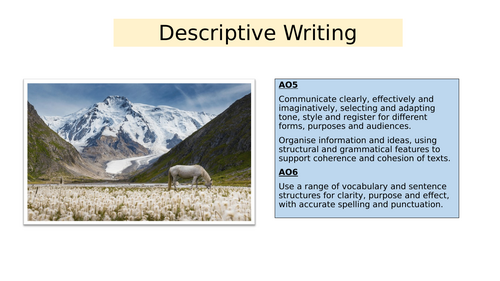 Introduction to Descriptive Writing