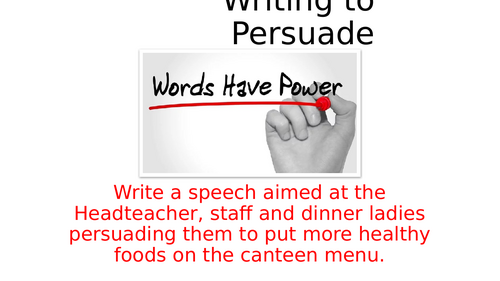 Persuasive Writing- Healthy Eating