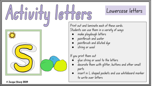 Lowercase Activity Letters
