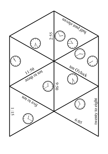 Telling the time jigsaw activity