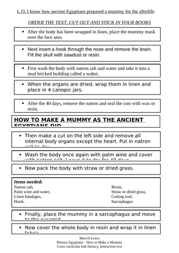 How to make a mummy instructional text