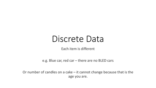 Data - explanation of words - Powerpoint