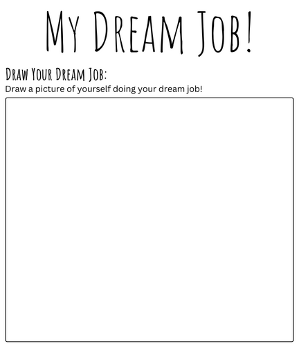 printable dream job worksheet - kindergarten dream job worksheet for students